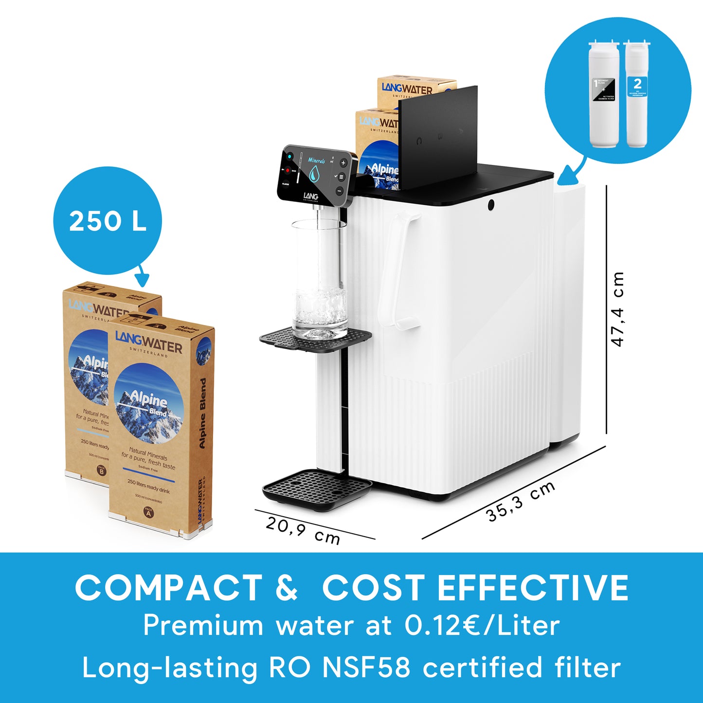 Countertop Reverse Osmosis filter with Minerals - TheWell 2 Starter Kit (UK)