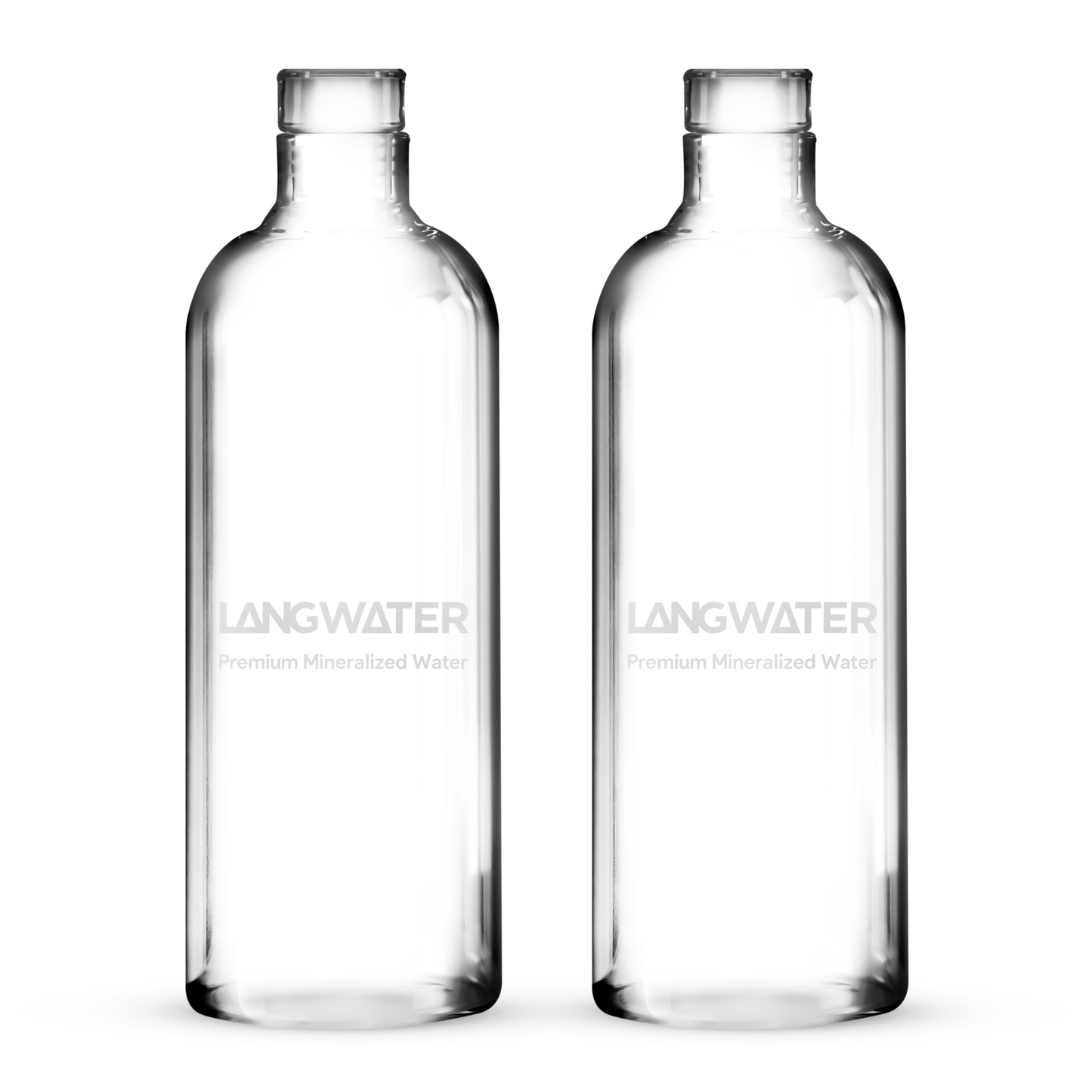 LANGWATER Glass Water Bottles with Glass Cap – 1L (Set of 2) (UK)