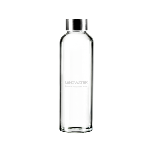 LANGWATER Glass Water Bottle with Metal Cap – 500ML (UK)