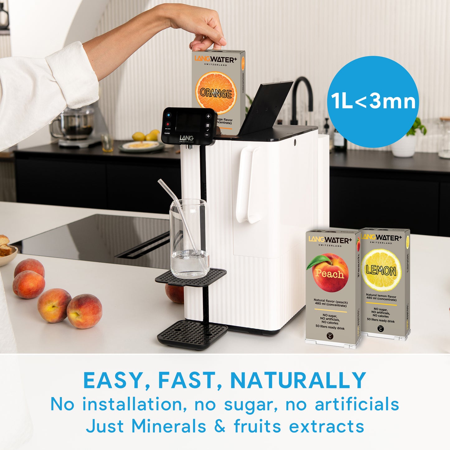 Countertop Reverse Osmosis filter with Minerals & Peach Flavour - TheWell 2 Starter Kit  (UK)