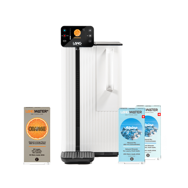 Countertop Reverse Osmosis filter with Minerals & Orange Flavour - TheWell 2 Starter Kit (UK)