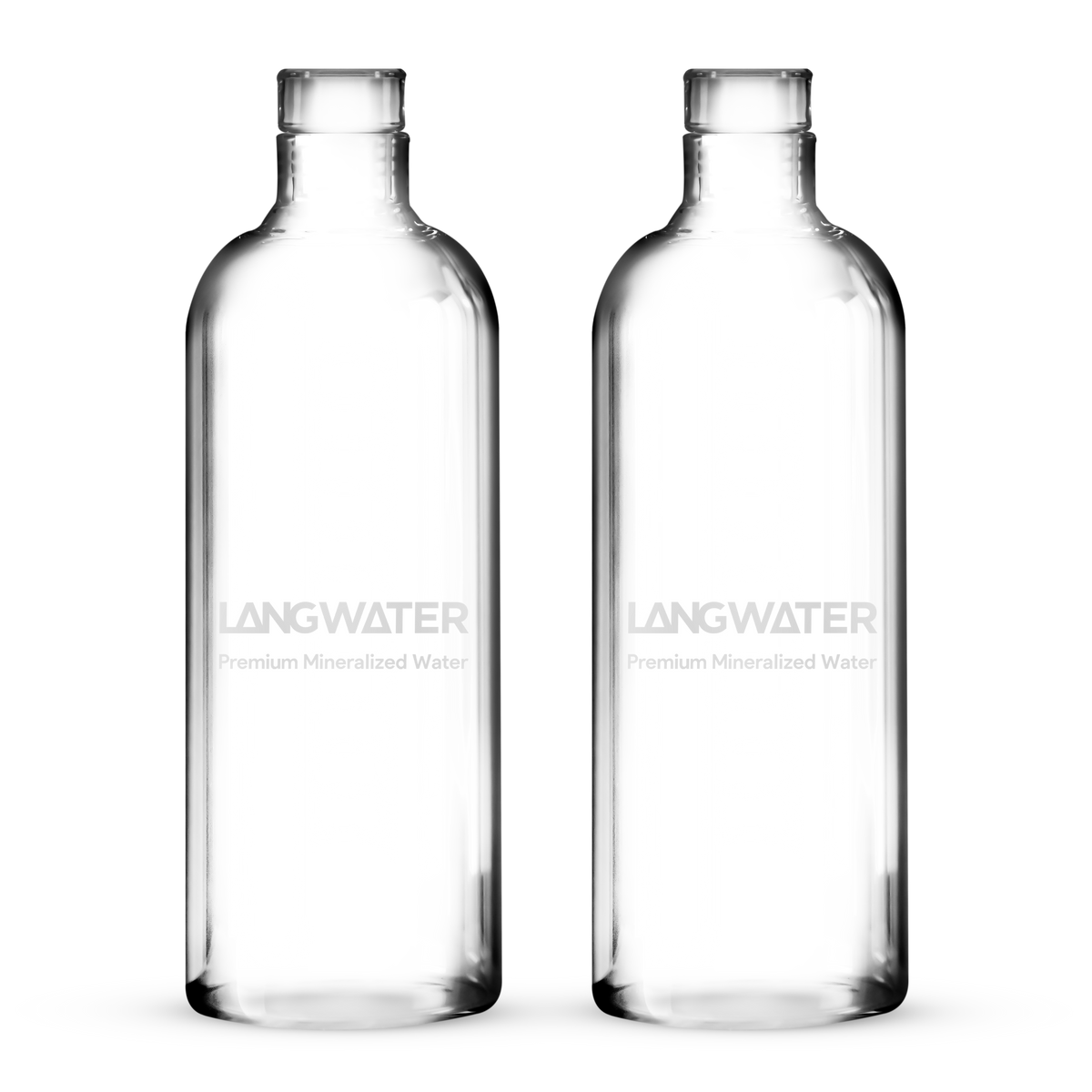 LANGWATER Glass Water Bottles with Glass Cap – 1L (Set of 2) (UK)